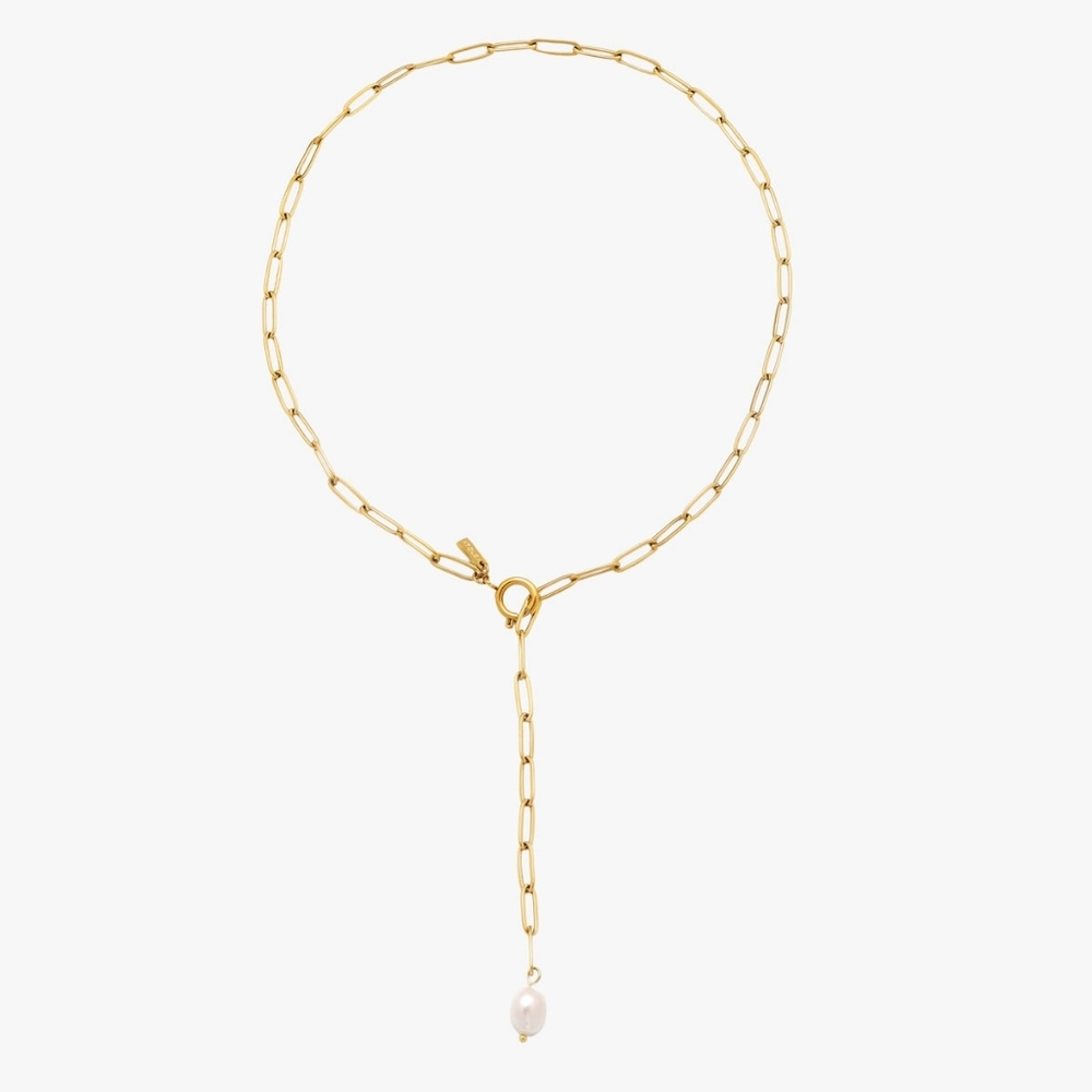 Atolea Tahiti Pearl Paperclip Necklace - Picture 3 of 4